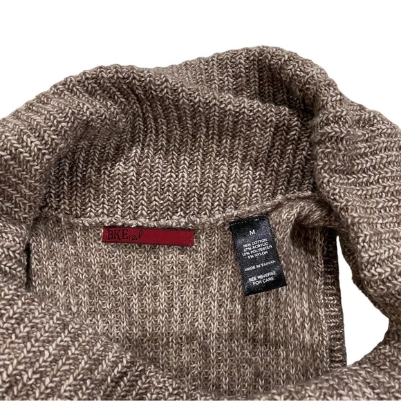 BKE Buckle Red Label Women Tan Knit Cowl Neck Sleeveless Sweater Mini Dress Sz M - Picture 13 of 13